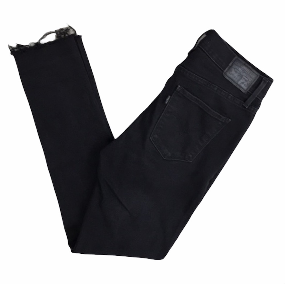 Levi's 311 Shaping Skinny Raw Hem Black Denim Jean